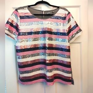 NWT!! NY&Co Sequin Striped Blouse